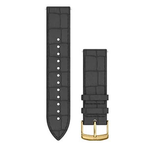 Quick Release 20mm 黑色鳄鱼纹意大利皮表带（24K金色PVD表扣）