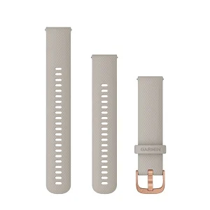 Quick Release 20mm 米白色硅胶表带（玫瑰金表扣）