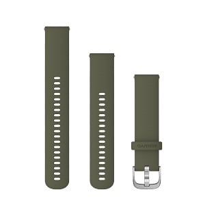 Quick Release 20mm 墨绿色硅胶表带（银色表扣）