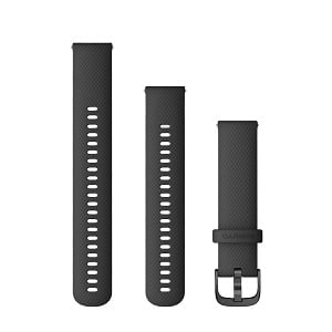 Quick Release 20mm 黑色硅胶表带（灰色表扣）