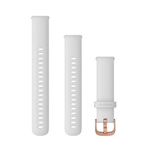 Quick Release 18mm 白色硅胶表带（玫瑰金表扣）