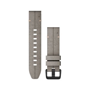 QuickFit 20mm 灰色皮表带（黑色表扣）