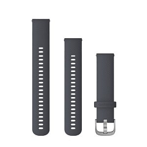 Quick Release 20mm 灰蓝色硅胶表带（银色表扣）