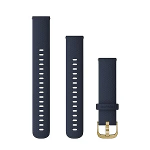 Quick Release 18mm 蓝色硅胶表带（金色表扣）